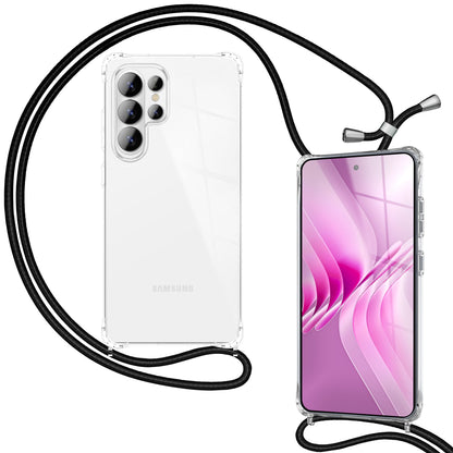 NALIA Handykette für Samsung Galaxy S26 Ultra – Transparentes Hybrid-Case & Band – HANGIT PRO (Anti-Gelb Rückseite & Verstellbar) – Marke aus Berlin