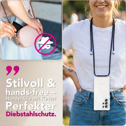 NALIA Handykette für Samsung Galaxy S26 Ultra – Transparentes Hybrid-Case & Band – HANGIT PRO (Anti-Gelb Rückseite & Verstellbar) – Marke aus Berlin