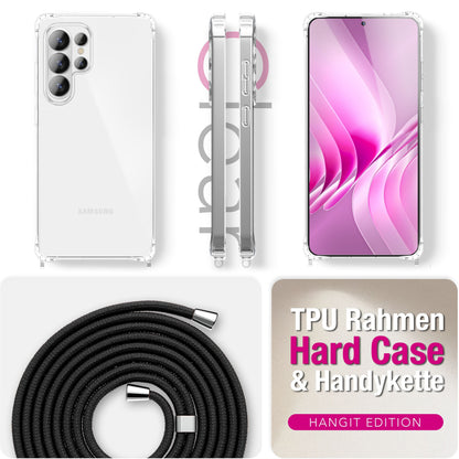 NALIA Handykette für Samsung Galaxy S26 Ultra – Transparentes Hybrid-Case & Band – HANGIT PRO (Anti-Gelb Rückseite & Verstellbar) – Marke aus Berlin