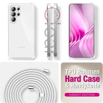 NALIA Handykette für Samsung Galaxy S26 Ultra – Transparentes Hybrid-Case & Band – HANGIT PRO (Anti-Gelb Rückseite & Verstellbar) – Marke aus Berlin
