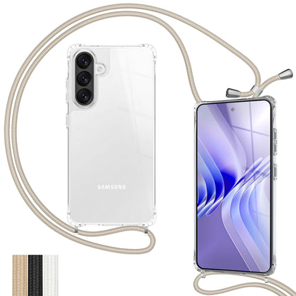 NALIA Handykette für Samsung Galaxy A37 – Transparentes Hybrid-Case & Band – HANGIT PRO (Anti-Gelb Rückseite & Verstellbar) – Marke aus Berlin