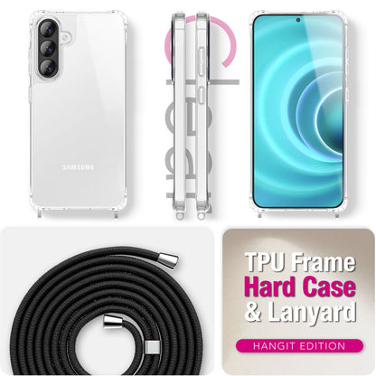 NALIA Handykette für Samsung Galaxy A37 – Transparentes Hybrid-Case & Band – HANGIT PRO (Anti-Gelb Rückseite & Verstellbar) – Marke aus Berlin