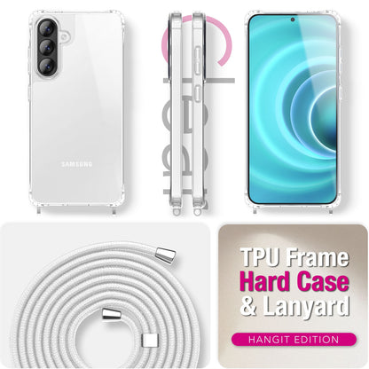 NALIA Handykette für Samsung Galaxy A37 – Transparentes Hybrid-Case & Band – HANGIT PRO (Anti-Gelb Rückseite & Verstellbar) – Marke aus Berlin