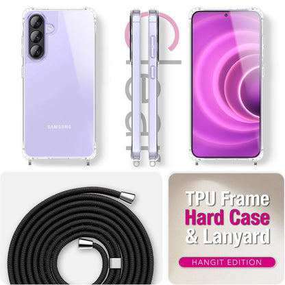 NALIA Handykette für Samsung Galaxy A57 – Transparentes Hybrid-Case & Band – HANGIT PRO (Anti-Gelb Rückseite & Verstellbar) – Marke aus Berlin
