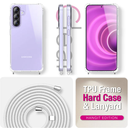 NALIA Handykette für Samsung Galaxy A57 – Transparentes Hybrid-Case & Band – HANGIT PRO (Anti-Gelb Rückseite & Verstellbar) – Marke aus Berlin