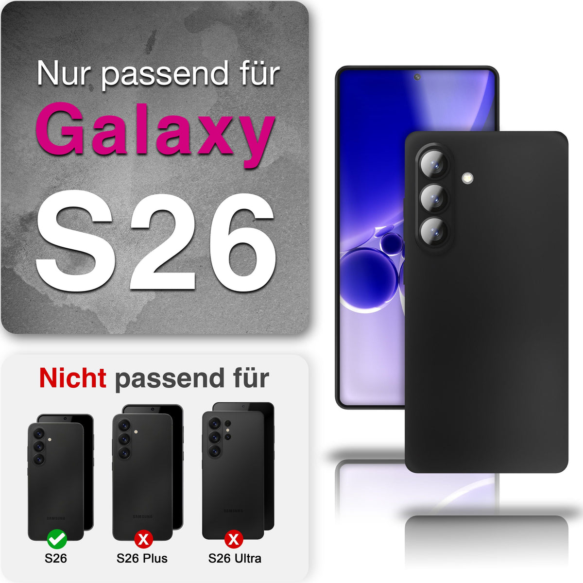 NALIA Ultra Slim Hardcase für Samsung Galaxy S26 – Matt & 0.3mm Dünn – PHANTOM (Dünnes Cover & Kamera-Vollschutz) – Marke aus Berlin