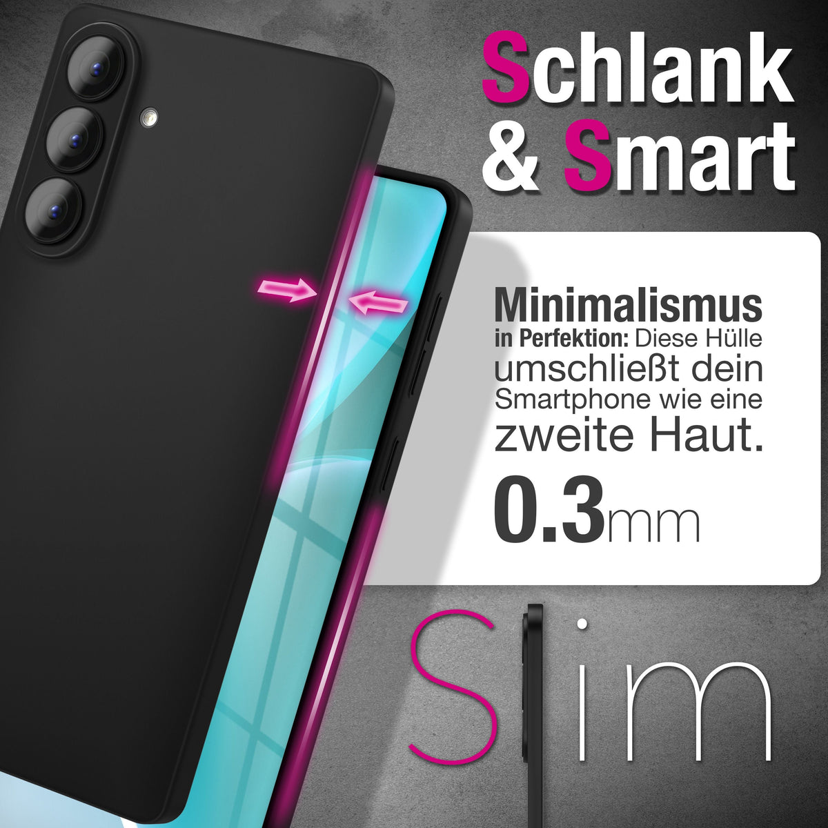 NALIA Ultra Slim Hardcase für Samsung Galaxy S26 Plus – Matt & 0.3mm Dünn – PHANTOM (Dünnes Cover & Kamera-Vollschutz) – Marke aus Berlin