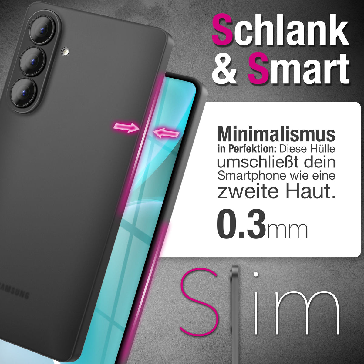 NALIA Ultra Slim Hardcase für Samsung Galaxy S26 Plus – Matt & 0.3mm Dünn – PHANTOM (Dünnes Cover & Kamera-Vollschutz) – Marke aus Berlin