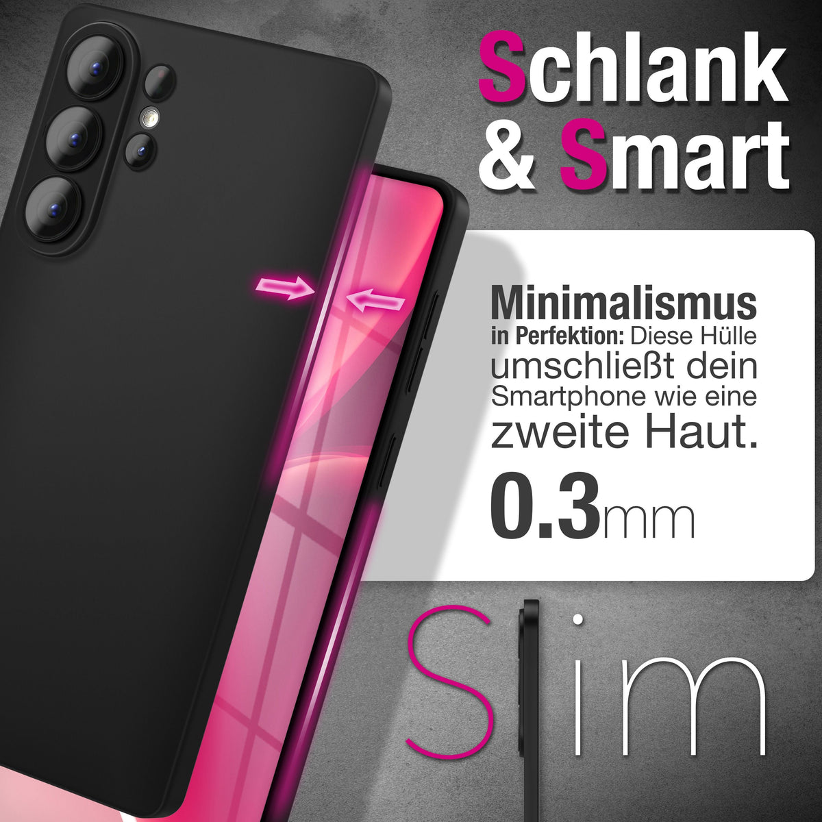 NALIA Ultra Slim Hardcase für Samsung Galaxy S26 Ultra – Matt & 0.3mm Dünn – PHANTOM (Dünnes Cover & Kamera-Vollschutz) – Marke aus Berlin