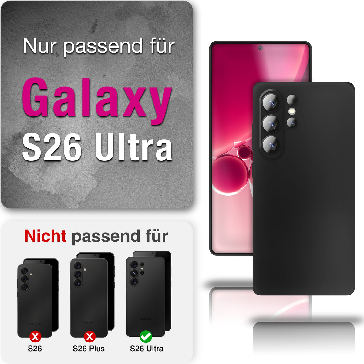 NALIA Ultra Slim Hardcase für Samsung Galaxy S26 Ultra – Matt & 0.3mm Dünn – PHANTOM (Dünnes Cover & Kamera-Vollschutz) – Marke aus Berlin