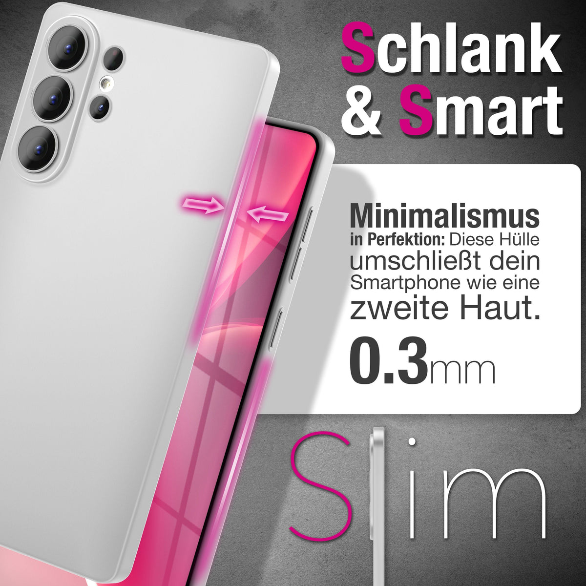 NALIA Ultra Slim Hardcase für Samsung Galaxy S26 Ultra – Matt & 0.3mm Dünn – PHANTOM (Dünnes Cover & Kamera-Vollschutz) – Marke aus Berlin