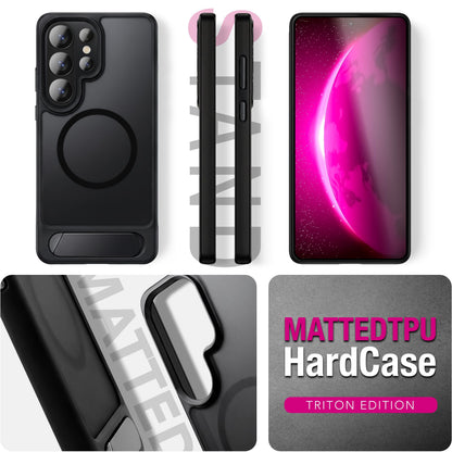 NALIA Mattes Magnet-Hardcase für Samsung Galaxy S26 Ultra – MagSafe kompatibel & Klappständer – TRITON (Stoßfeste Anti-Gelb Handyhülle) – Marke aus Berlin