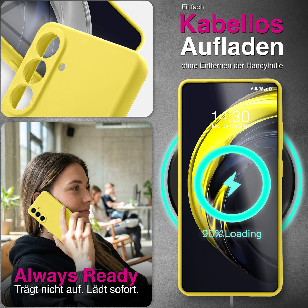 NALIA Silikonhülle für Samsung Galaxy S26 – Kameraschutz & Innenfutter – PHOENIX (Soft-Touch Case) – Marke aus Berlin