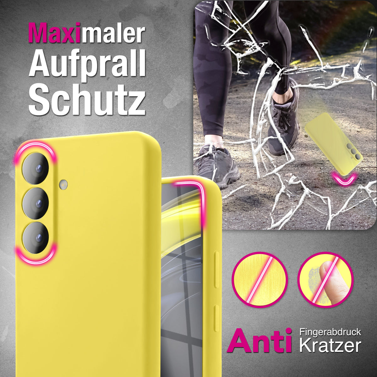 NALIA Silikonhülle für Samsung Galaxy S26 – Kameraschutz & Innenfutter – PHOENIX (Soft-Touch Case) – Marke aus Berlin