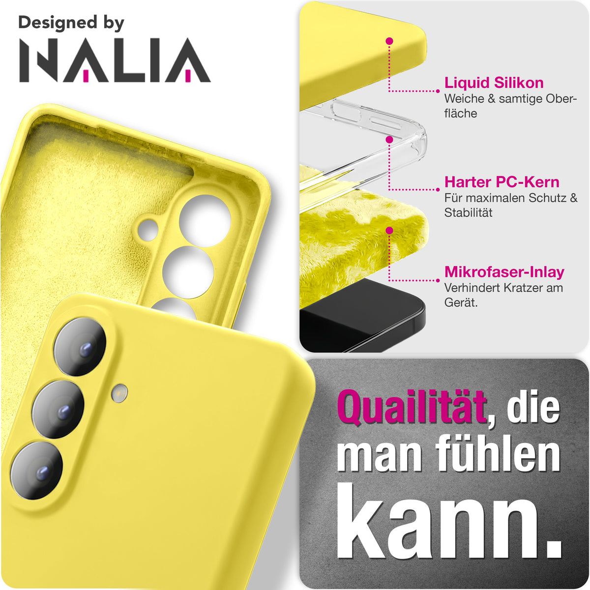 NALIA Silikonhülle für Samsung Galaxy S26 – Kameraschutz & Innenfutter – PHOENIX (Soft-Touch Case) – Marke aus Berlin