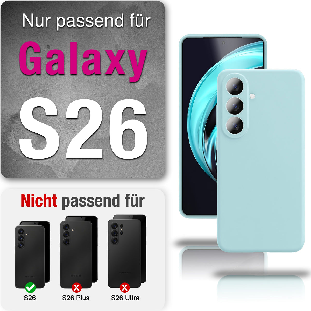 NALIA Silikonhülle für Samsung Galaxy S26 – Kameraschutz & Innenfutter – PHOENIX (Soft-Touch Case) – Marke aus Berlin