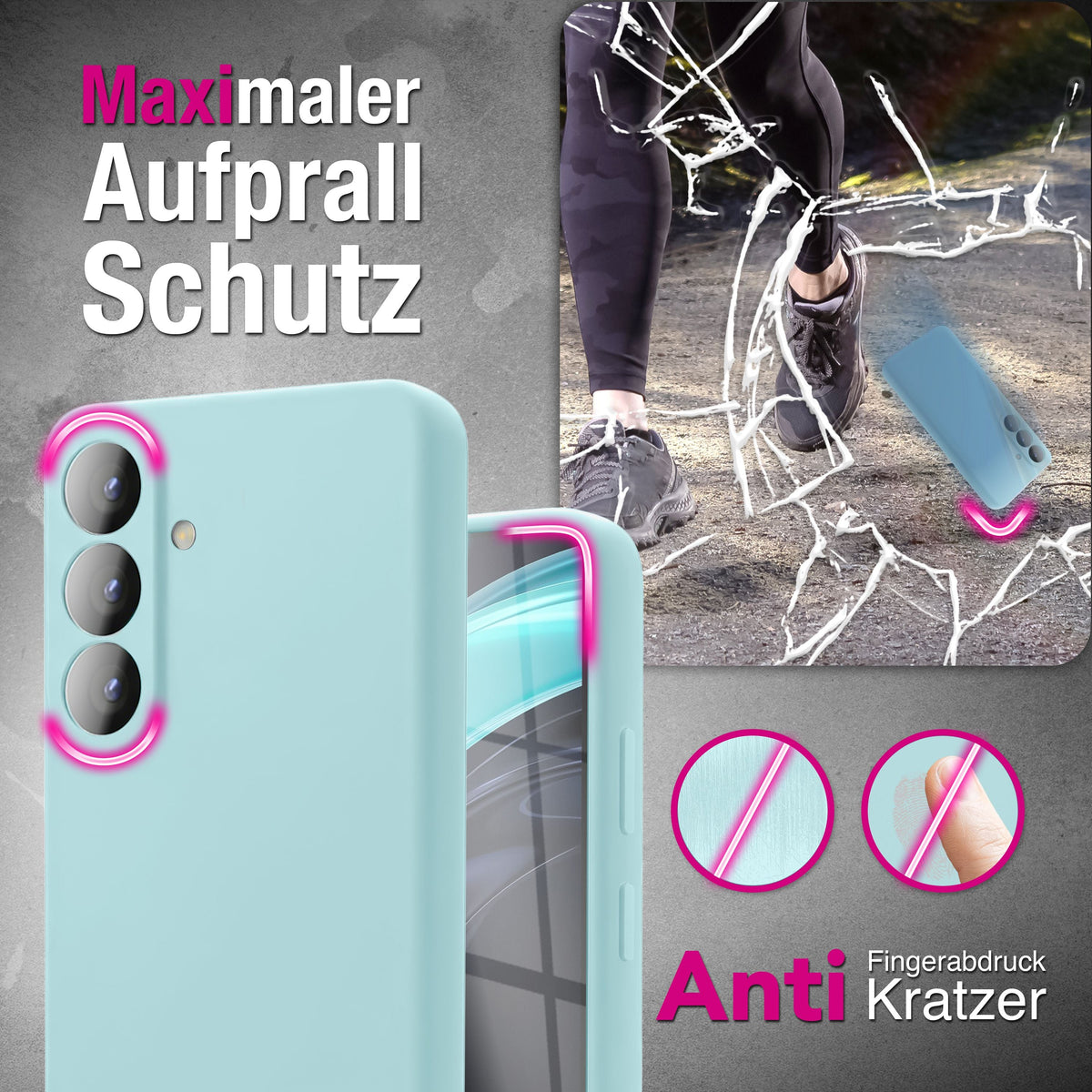 NALIA Silikonhülle für Samsung Galaxy S26 – Kameraschutz & Innenfutter – PHOENIX (Soft-Touch Case) – Marke aus Berlin