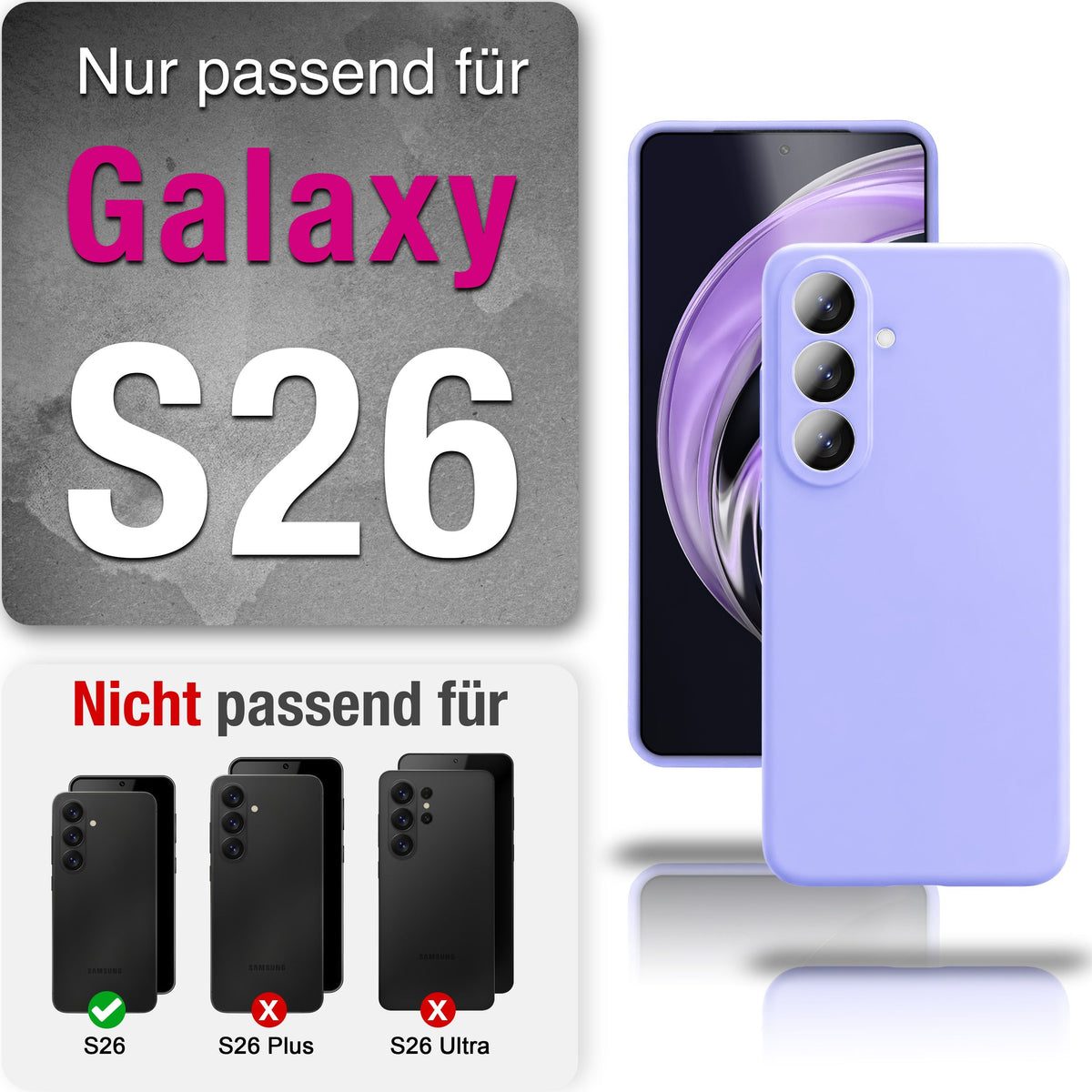 NALIA Silikonhülle für Samsung Galaxy S26 – Kameraschutz & Innenfutter – PHOENIX (Soft-Touch Case) – Marke aus Berlin