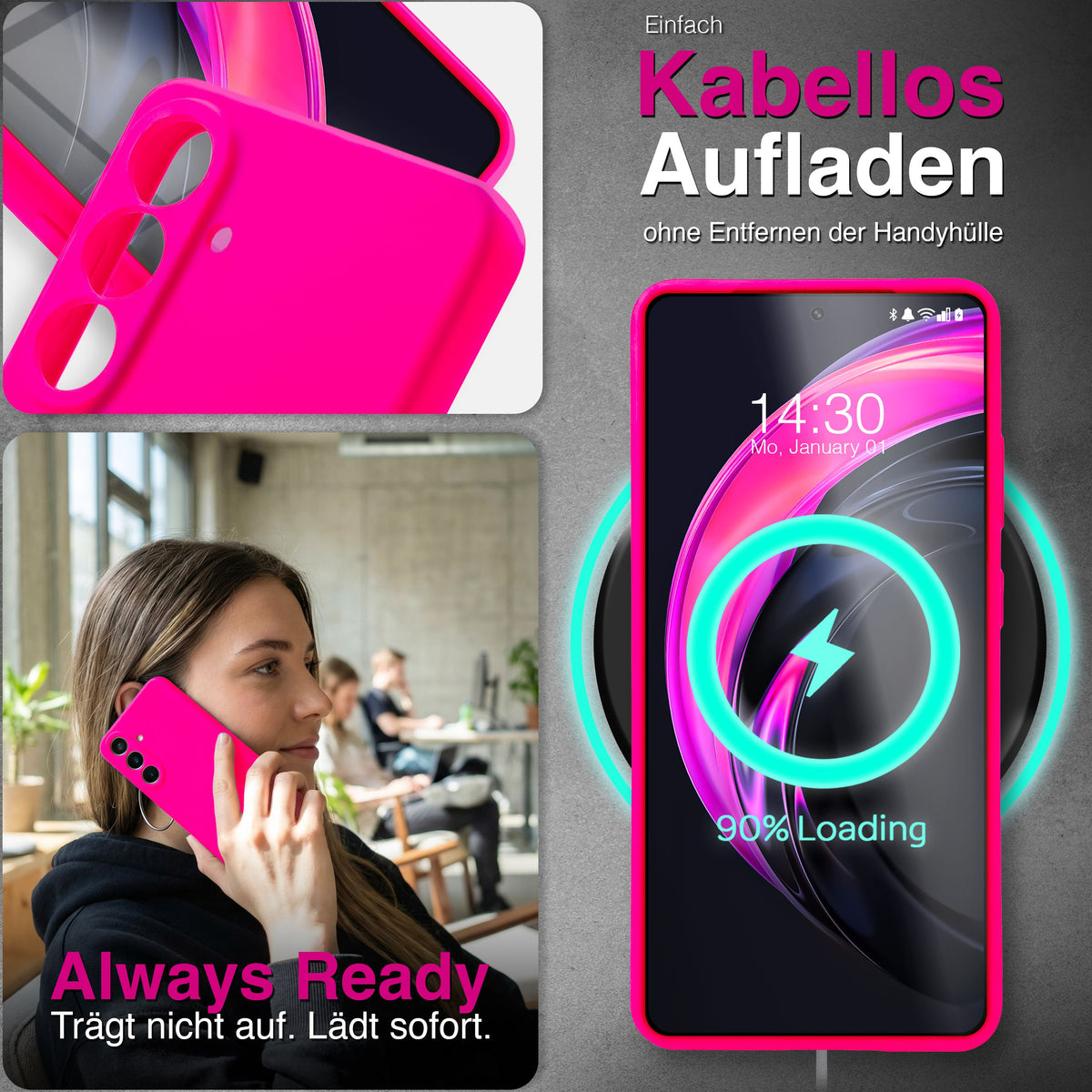 NALIA Silikonhülle für Samsung Galaxy S26 – Kameraschutz & Innenfutter – PHOENIX (Soft-Touch Case) – Marke aus Berlin