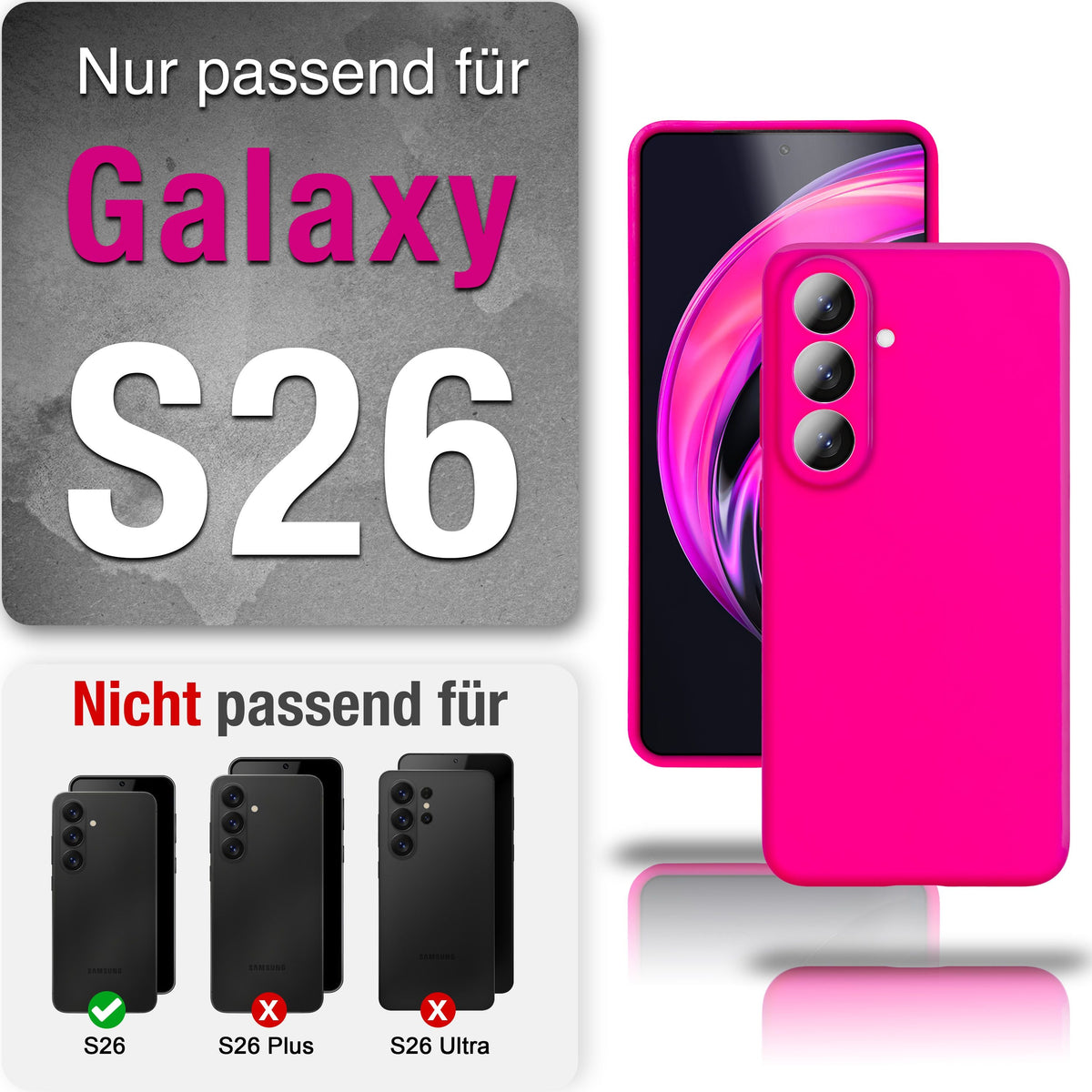 NALIA Silikonhülle für Samsung Galaxy S26 – Kameraschutz & Innenfutter – PHOENIX (Soft-Touch Case) – Marke aus Berlin