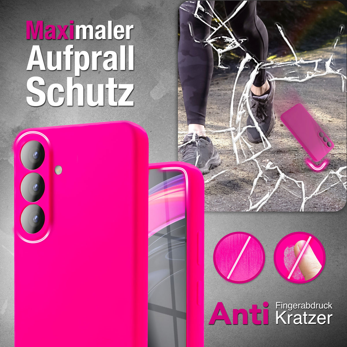 NALIA Silikonhülle für Samsung Galaxy S26 – Kameraschutz & Innenfutter – PHOENIX (Soft-Touch Case) – Marke aus Berlin