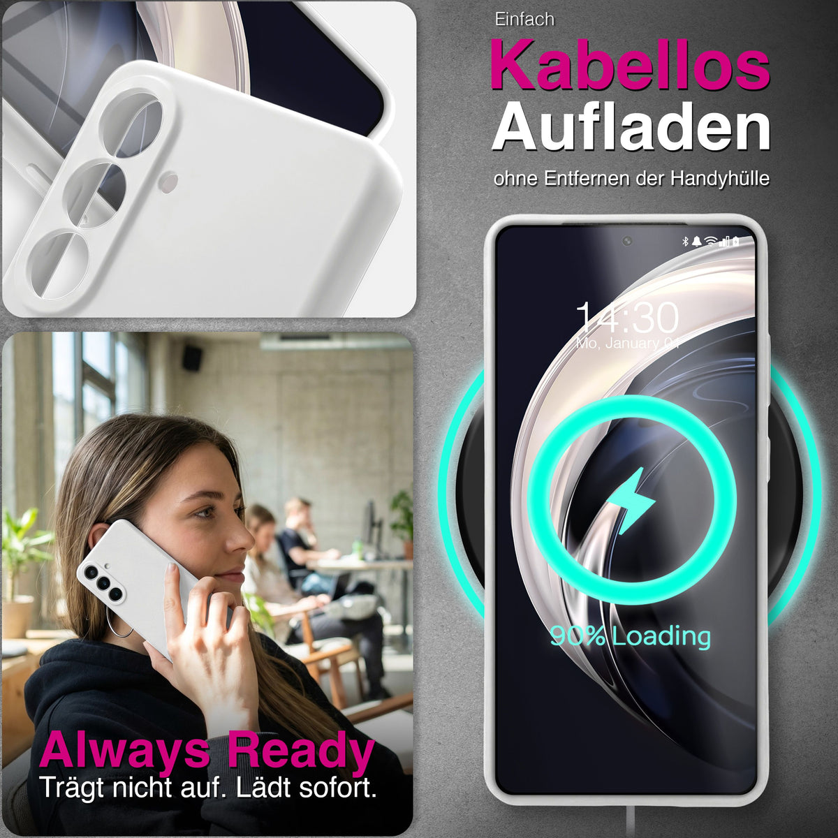 NALIA Silikonhülle für Samsung Galaxy S26 – Kameraschutz & Innenfutter – PHOENIX (Soft-Touch Case) – Marke aus Berlin