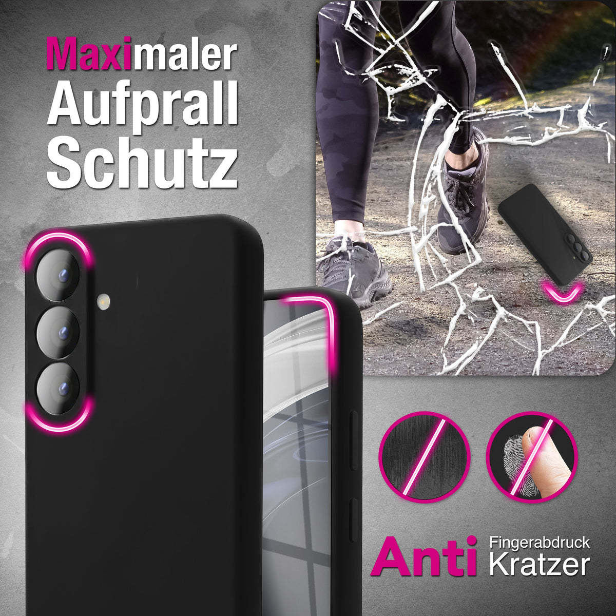 NALIA Silikonhülle für Samsung Galaxy S26 – Kameraschutz & Innenfutter – PHOENIX (Soft-Touch Case) – Marke aus Berlin