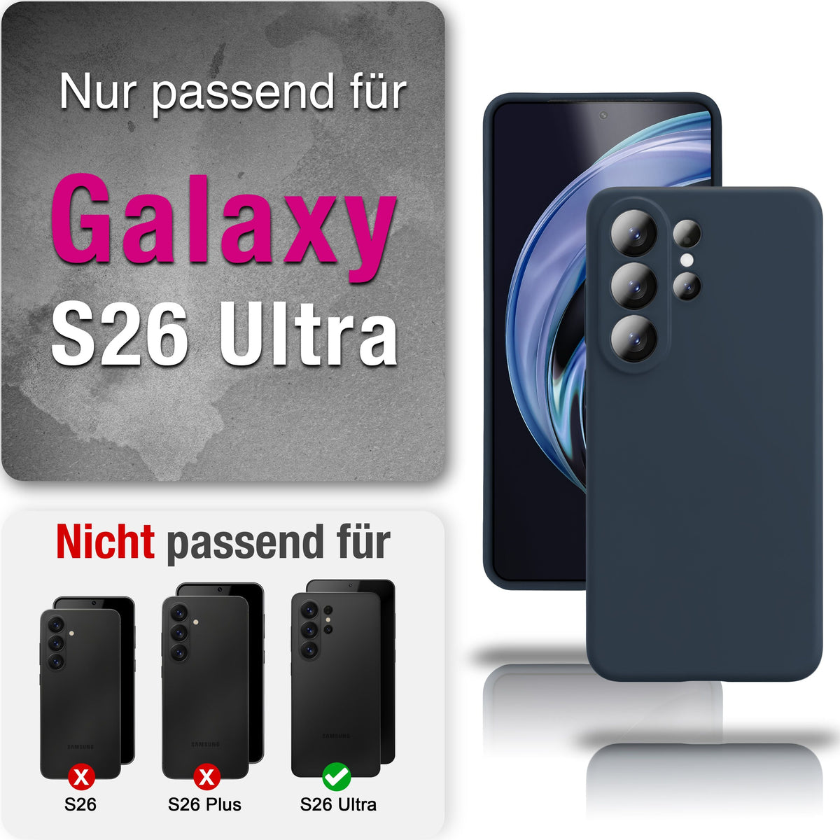 NALIA Silikonhülle für Samsung Galaxy S26 Ultra – Kameraschutz & Innenfutter – PHOENIX (Soft-Touch Case) – Marke aus Berlin