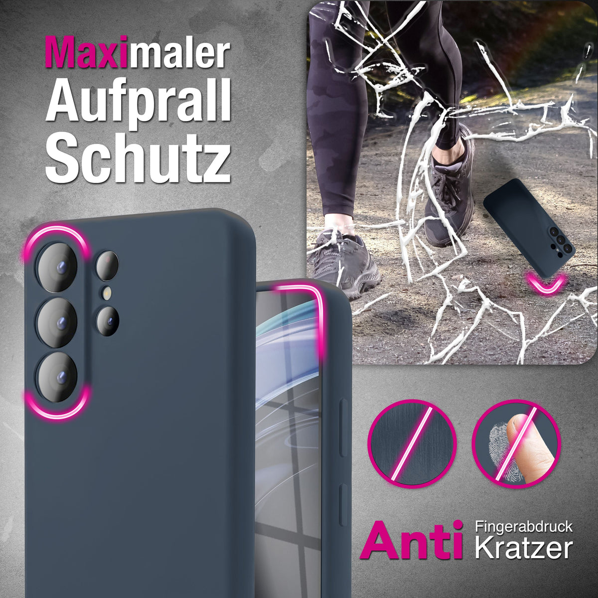NALIA Silikonhülle für Samsung Galaxy S26 Ultra – Kameraschutz & Innenfutter – PHOENIX (Soft-Touch Case) – Marke aus Berlin