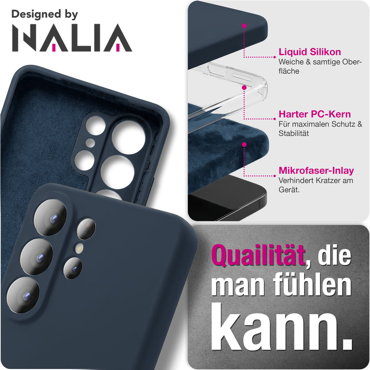 NALIA Silikonhülle für Samsung Galaxy S26 Ultra – Kameraschutz & Innenfutter – PHOENIX (Soft-Touch Case) – Marke aus Berlin