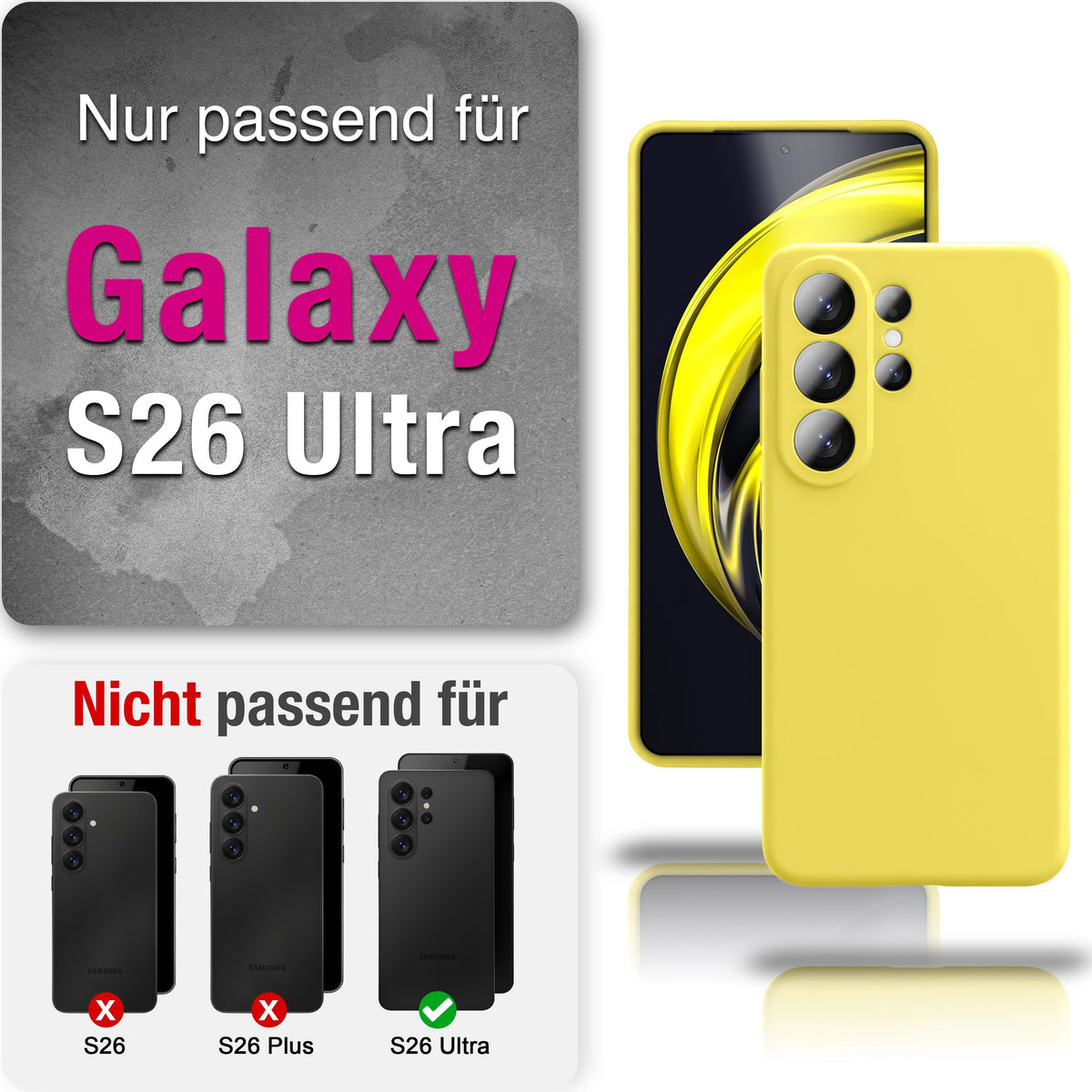 NALIA Silikonhülle für Samsung Galaxy S26 Ultra – Kameraschutz & Innenfutter – PHOENIX (Soft-Touch Case) – Marke aus Berlin