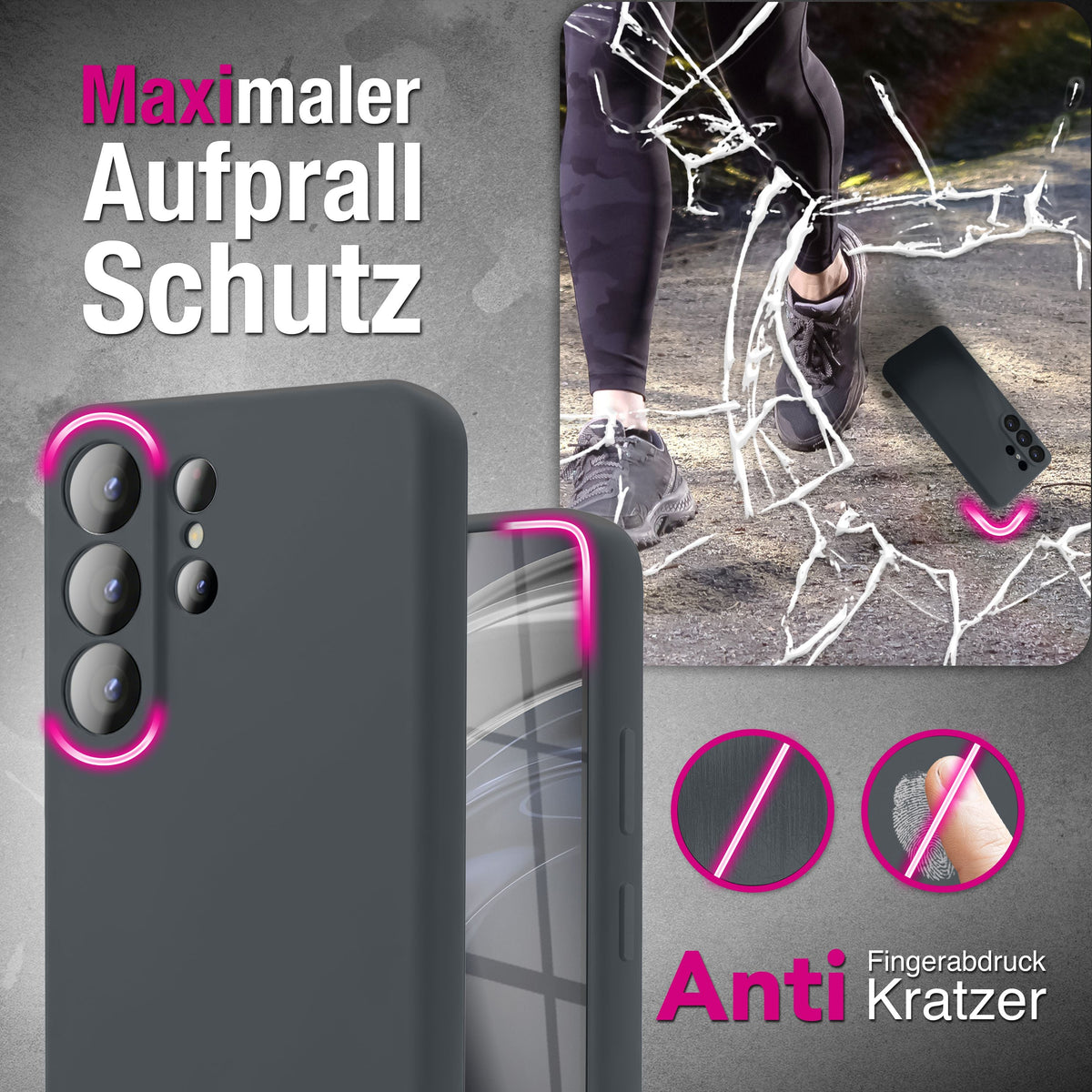 NALIA Silikonhülle für Samsung Galaxy S26 Ultra – Kameraschutz & Innenfutter – PHOENIX (Soft-Touch Case) – Marke aus Berlin