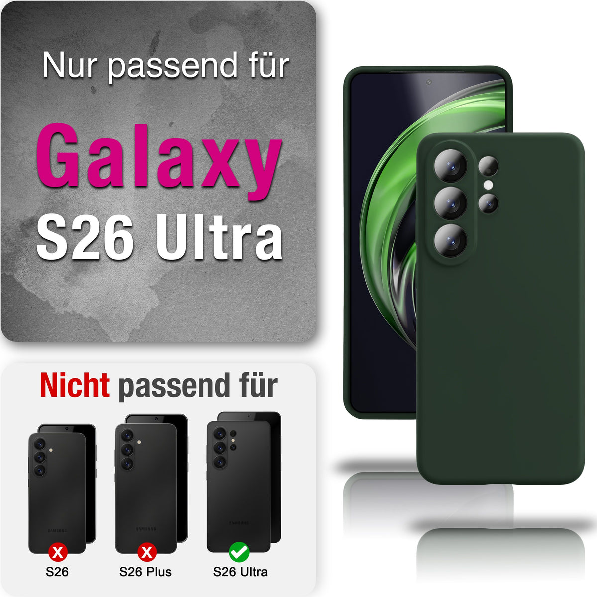 NALIA Silikonhülle für Samsung Galaxy S26 Ultra – Kameraschutz & Innenfutter – PHOENIX (Soft-Touch Case) – Marke aus Berlin