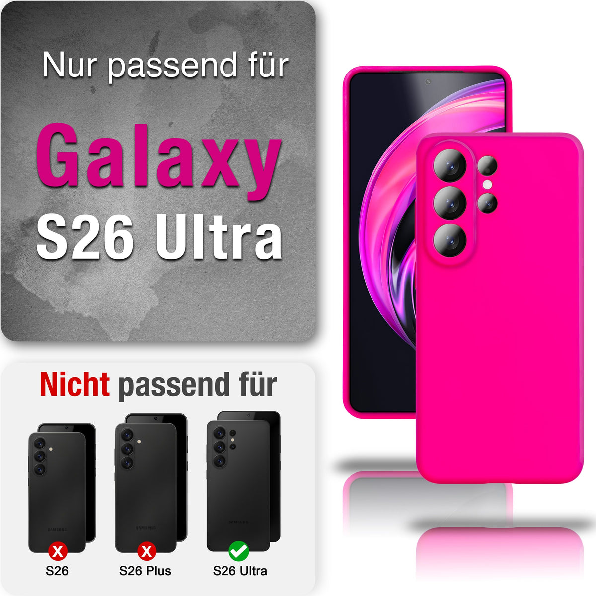 NALIA Silikonhülle für Samsung Galaxy S26 Ultra – Kameraschutz & Innenfutter – PHOENIX (Soft-Touch Case) – Marke aus Berlin