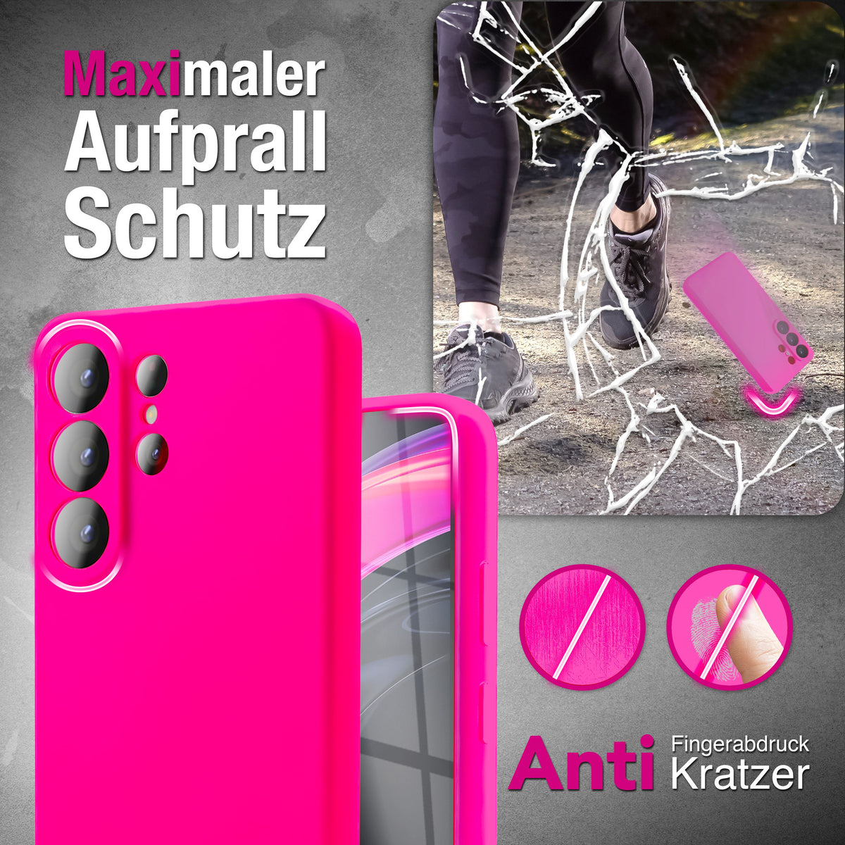 NALIA Silikonhülle für Samsung Galaxy S26 Ultra – Kameraschutz & Innenfutter – PHOENIX (Soft-Touch Case) – Marke aus Berlin