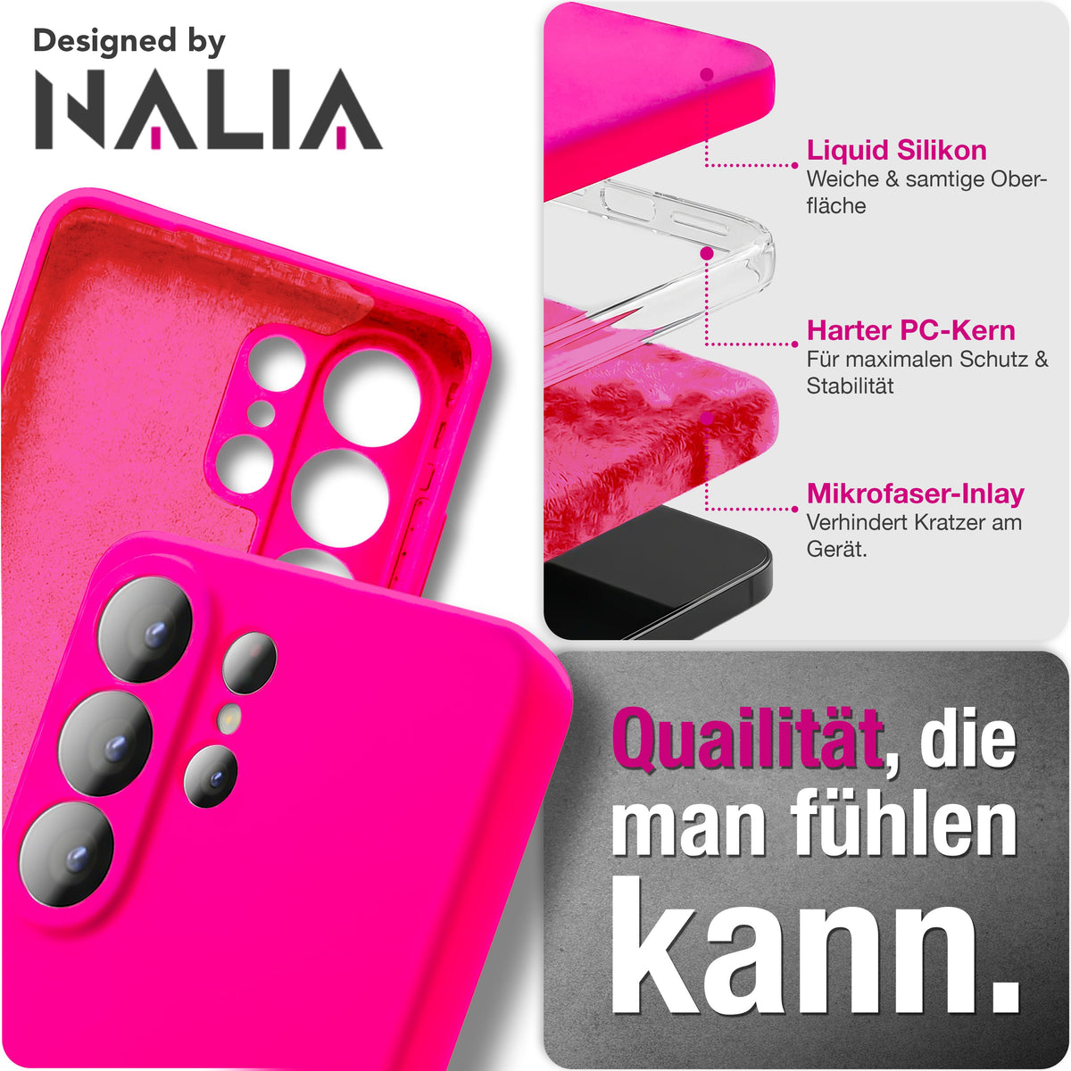 NALIA Silikonhülle für Samsung Galaxy S26 Ultra – Kameraschutz & Innenfutter – PHOENIX (Soft-Touch Case) – Marke aus Berlin