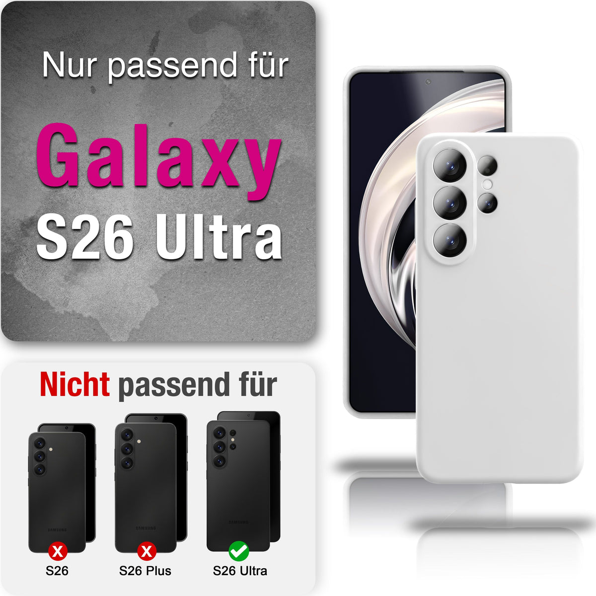NALIA Silikonhülle für Samsung Galaxy S26 Ultra – Kameraschutz & Innenfutter – PHOENIX (Soft-Touch Case) – Marke aus Berlin