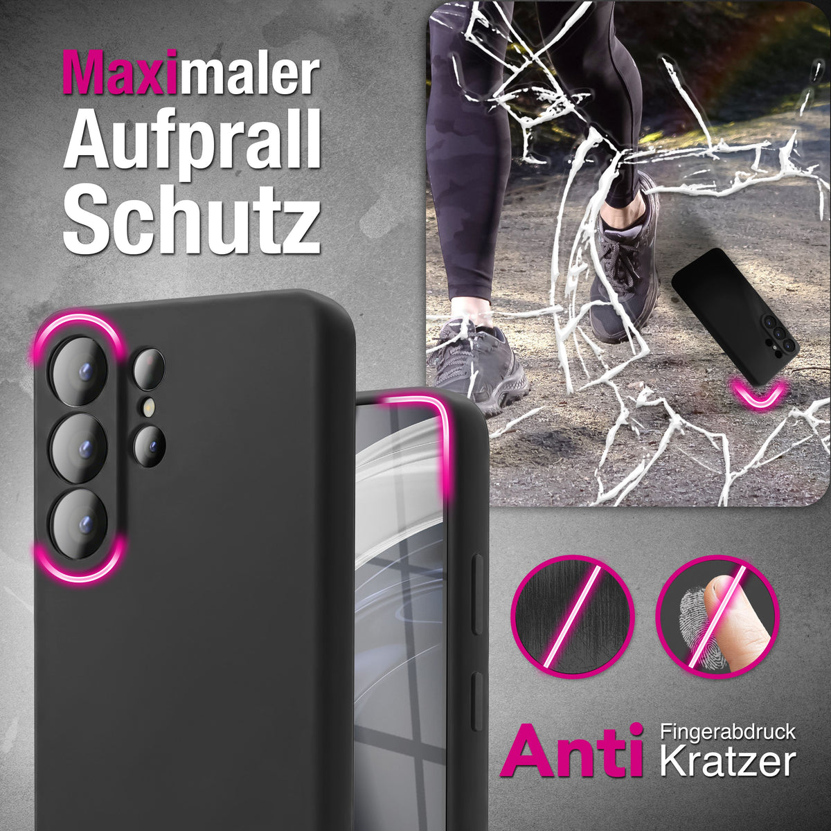 NALIA Silikonhülle für Samsung Galaxy S26 Ultra – Kameraschutz & Innenfutter – PHOENIX (Soft-Touch Case) – Marke aus Berlin