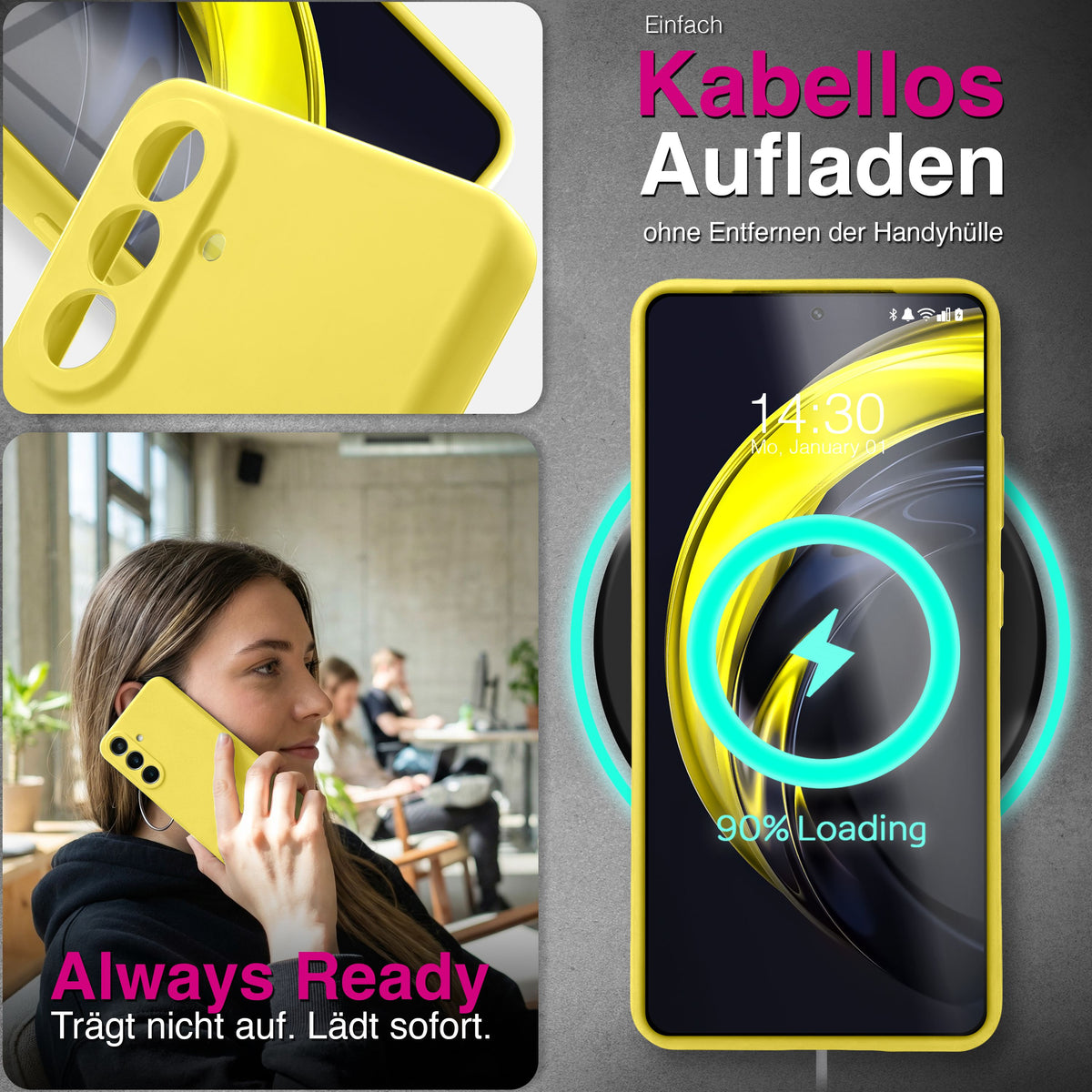 NALIA Silikonhülle für Samsung Galaxy A57 – Kameraschutz & Innenfutter – PHOENIX (Soft-Touch Case) – Marke aus Berlin