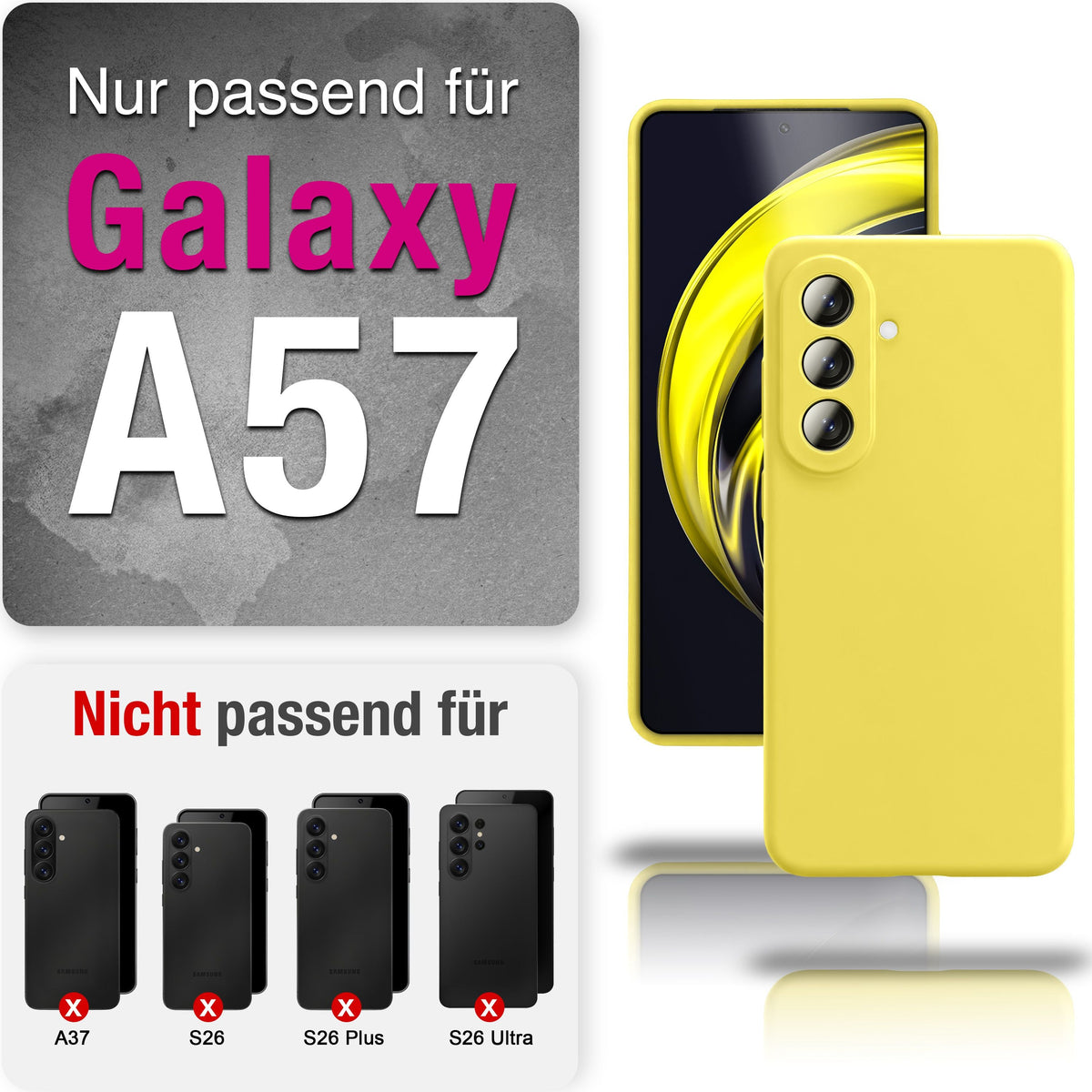 NALIA Silikonhülle für Samsung Galaxy A57 – Kameraschutz & Innenfutter – PHOENIX (Soft-Touch Case) – Marke aus Berlin