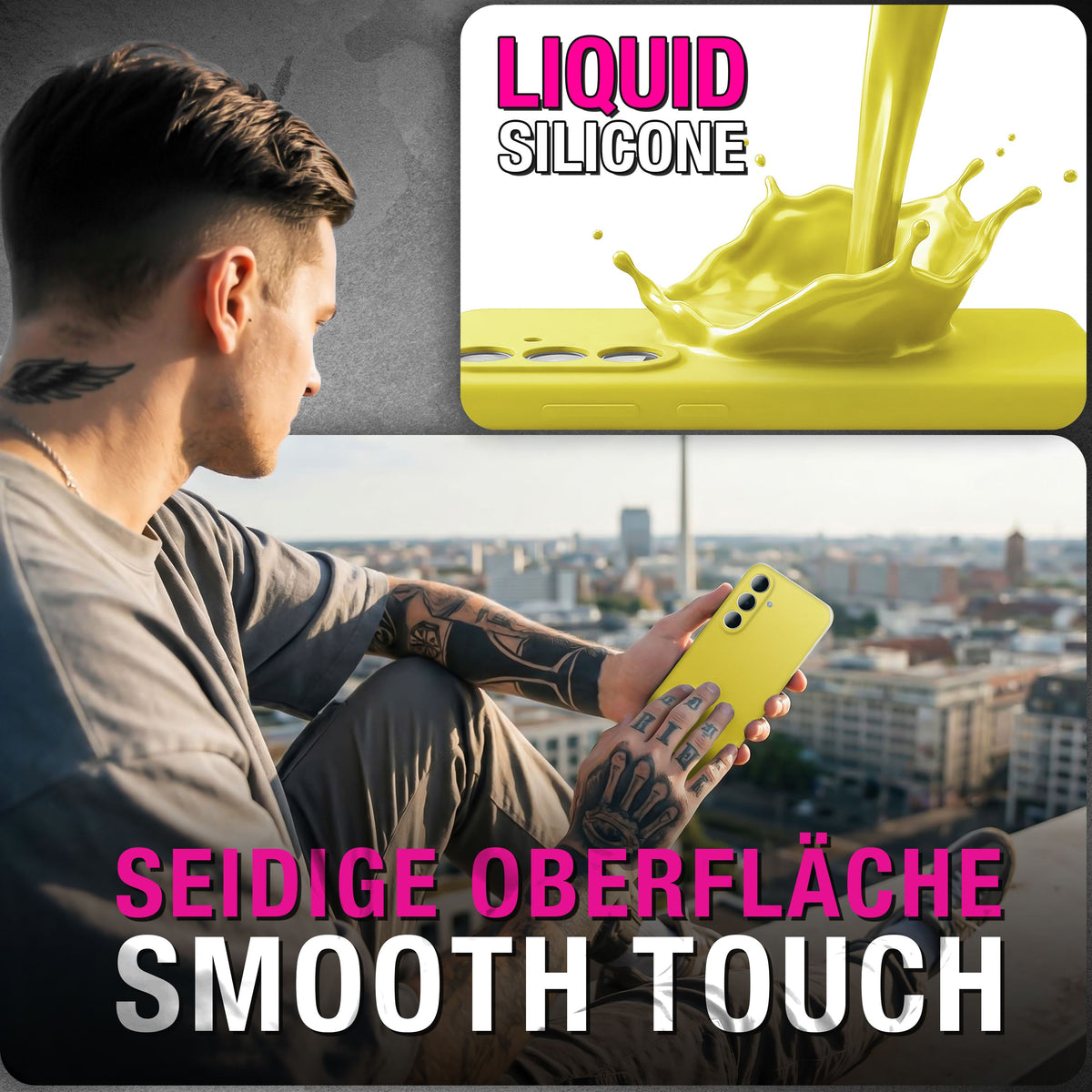 NALIA Silikonhülle für Samsung Galaxy A57 – Kameraschutz & Innenfutter – PHOENIX (Soft-Touch Case) – Marke aus Berlin