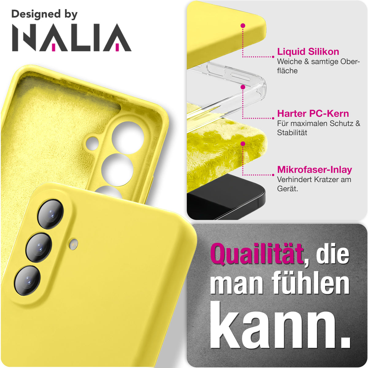 NALIA Silikonhülle für Samsung Galaxy A57 – Kameraschutz & Innenfutter – PHOENIX (Soft-Touch Case) – Marke aus Berlin
