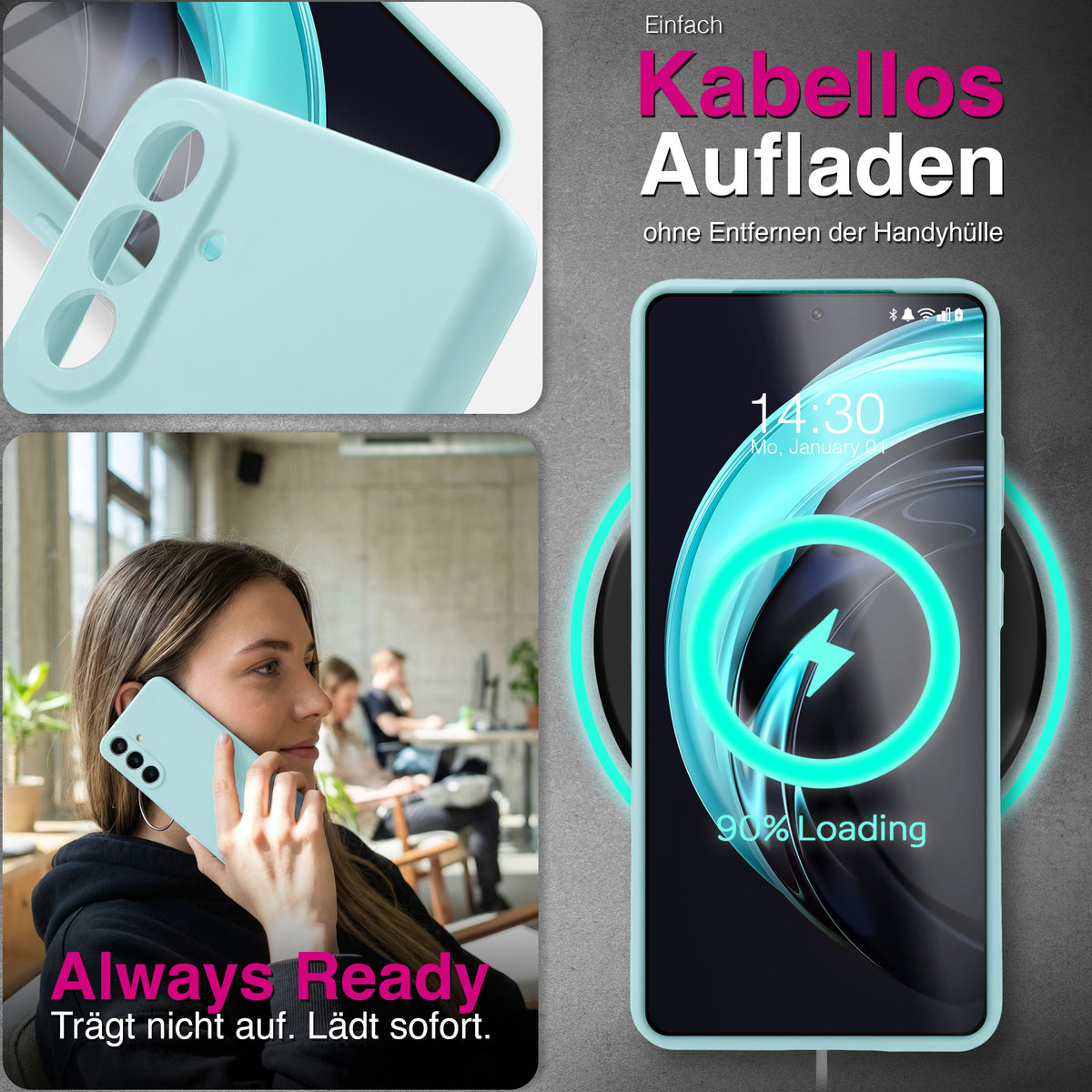NALIA Silikonhülle für Samsung Galaxy A57 – Kameraschutz & Innenfutter – PHOENIX (Soft-Touch Case) – Marke aus Berlin