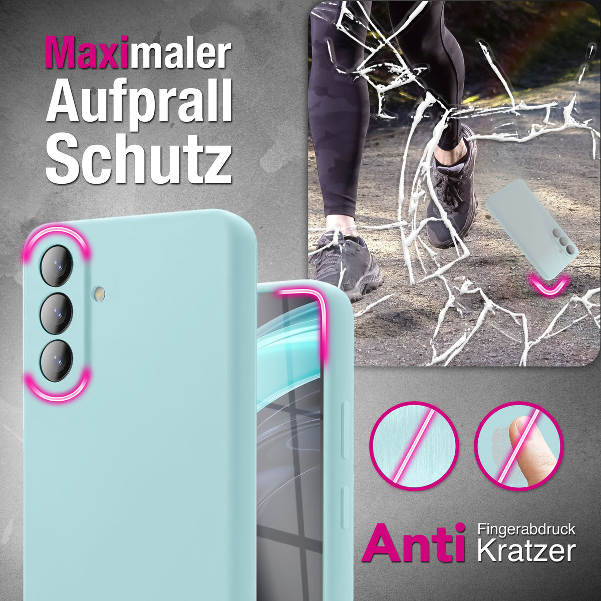NALIA Silikonhülle für Samsung Galaxy A57 – Kameraschutz & Innenfutter – PHOENIX (Soft-Touch Case) – Marke aus Berlin