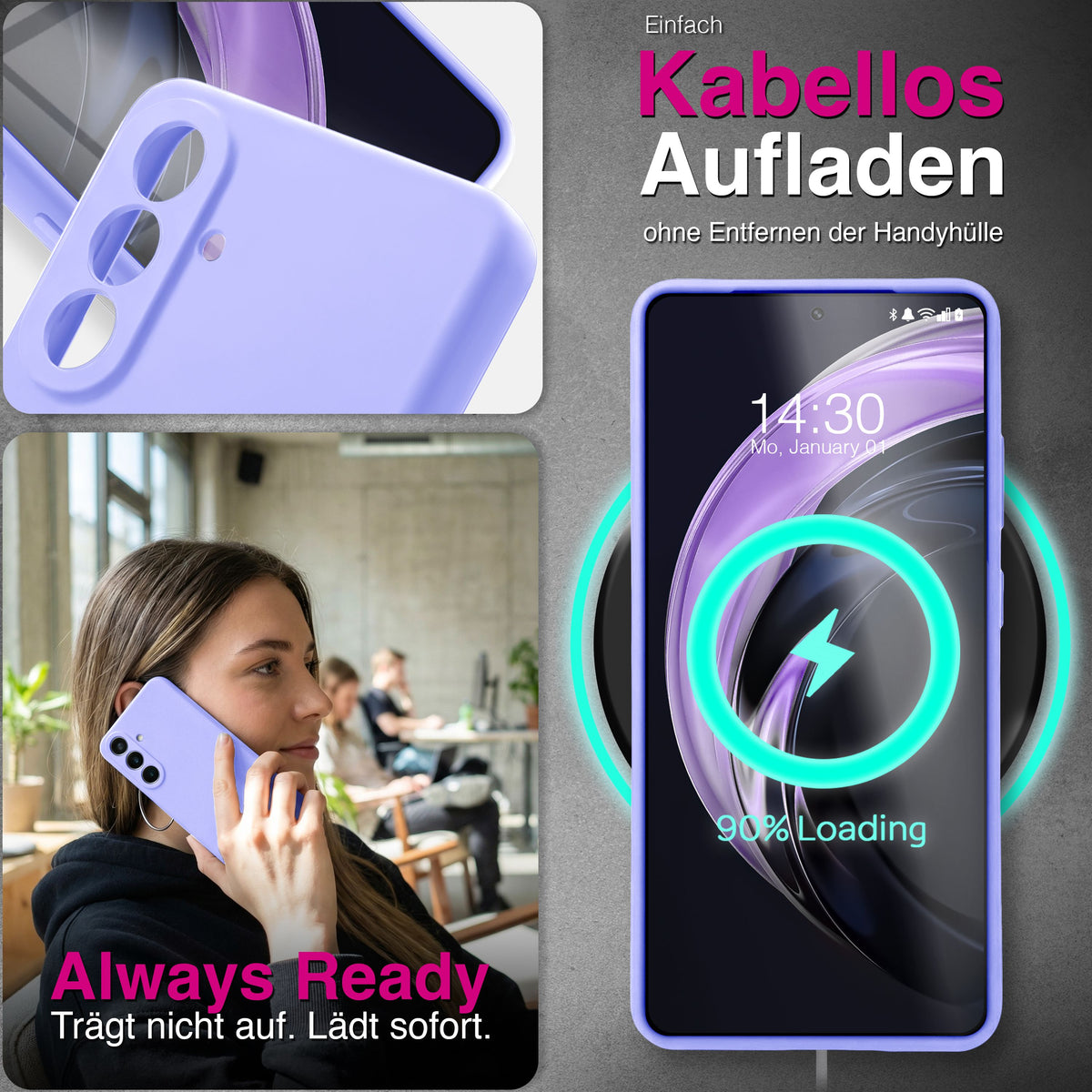 NALIA Silikonhülle für Samsung Galaxy A57 – Kameraschutz & Innenfutter – PHOENIX (Soft-Touch Case) – Marke aus Berlin