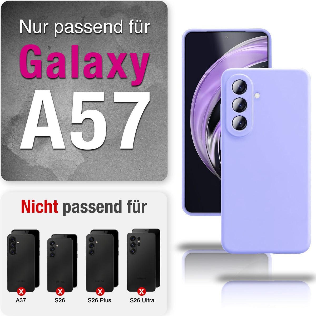 NALIA Silikonhülle für Samsung Galaxy A57 – Kameraschutz & Innenfutter – PHOENIX (Soft-Touch Case) – Marke aus Berlin