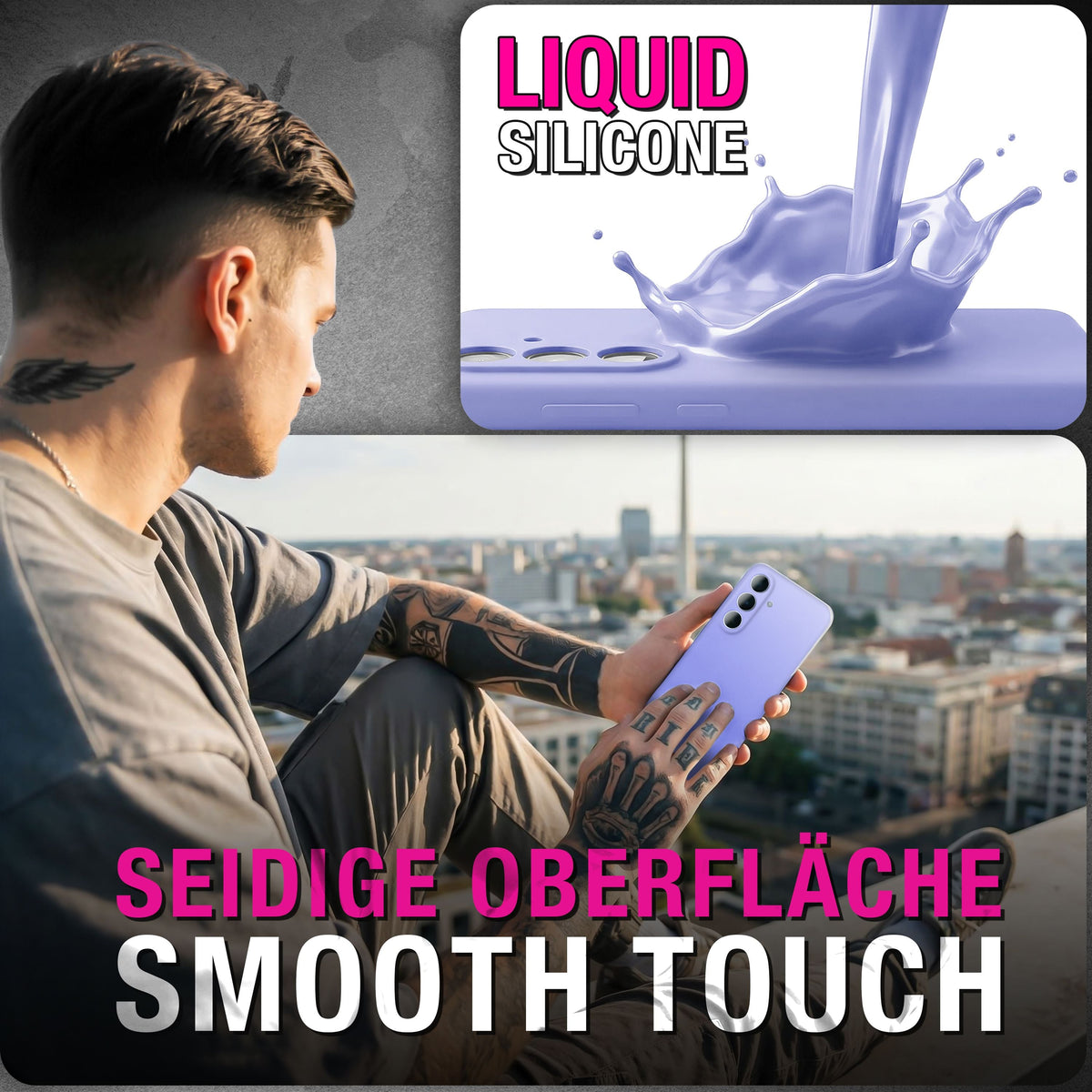 NALIA Silikonhülle für Samsung Galaxy A57 – Kameraschutz & Innenfutter – PHOENIX (Soft-Touch Case) – Marke aus Berlin