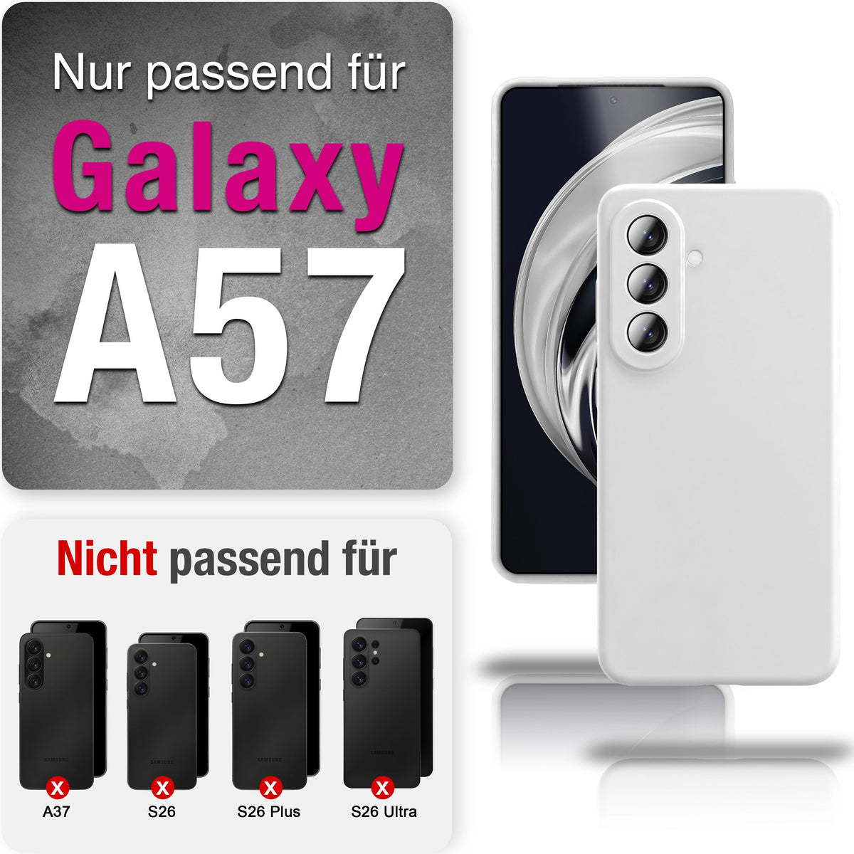 NALIA Silikonhülle für Samsung Galaxy A57 – Kameraschutz & Innenfutter – PHOENIX (Soft-Touch Case) – Marke aus Berlin