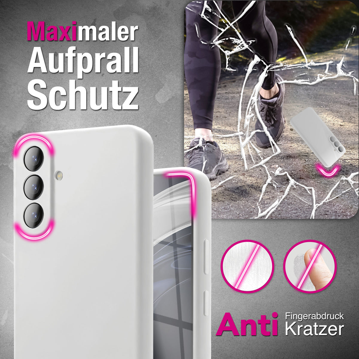 NALIA Silikonhülle für Samsung Galaxy A57 – Kameraschutz & Innenfutter – PHOENIX (Soft-Touch Case) – Marke aus Berlin