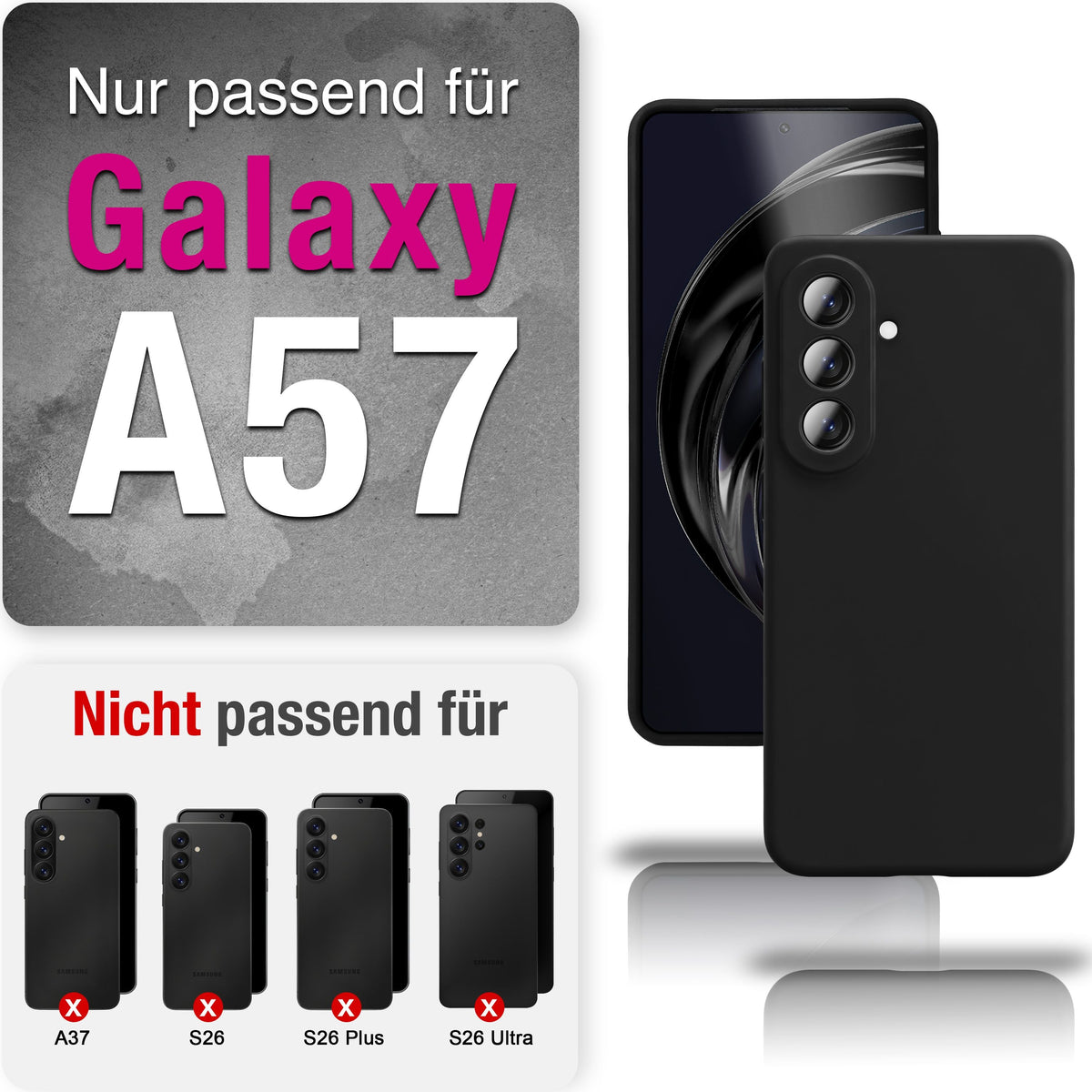 NALIA Silikonhülle für Samsung Galaxy A57 – Kameraschutz & Innenfutter – PHOENIX (Soft-Touch Case) – Marke aus Berlin